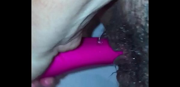  Amateur girl plays with her dildo til she squirts multiple times